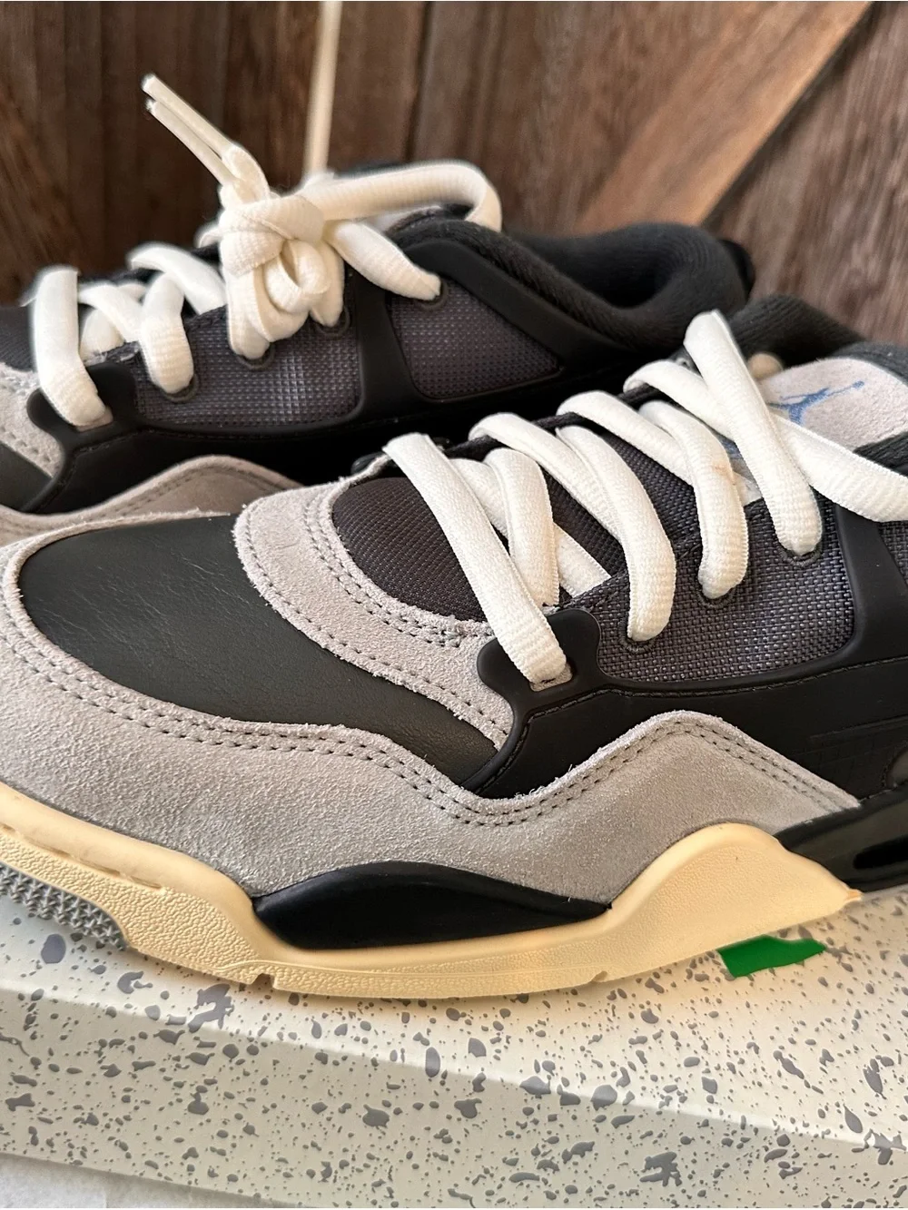 Jordan Men's Low-Top Sneakers in Black, Gray & Cream